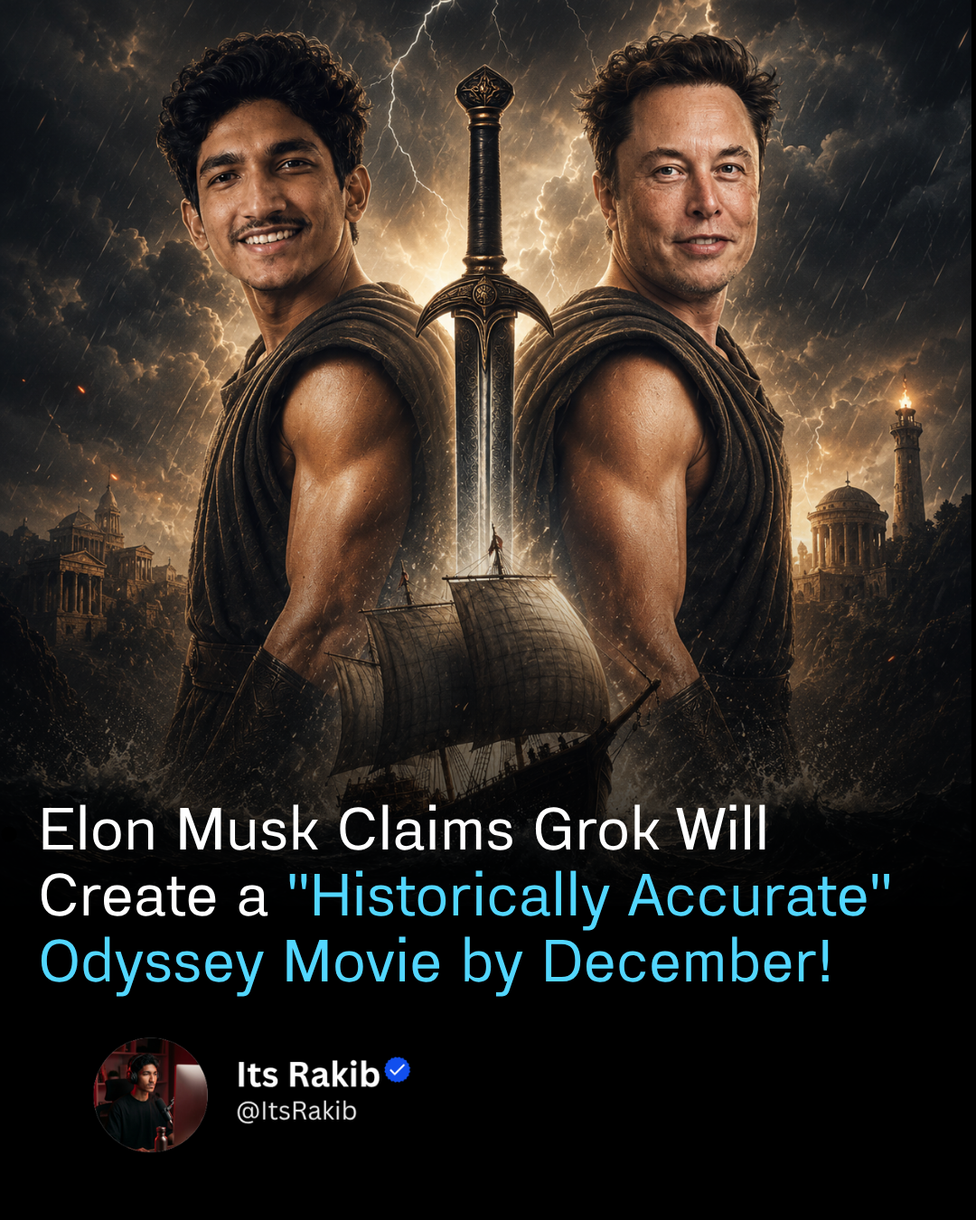 Elon Musk Claims Grok Will Create a "Historically Accurate" Odyssey Movie by December!